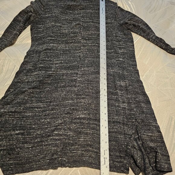 Women's Long Sleeve Open Front Gray Cardigan with Thumb Holes, Small - Picture 7 of 7